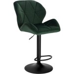 Woltu tabouret de bar sige en velours pieds en mtal hauteur rglable vert fonc