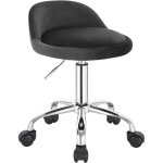Woltu tabouret de bureau avec dossier chaise dordinateur � roulettes r�glable en hauteur 43 - 545cm gris ...