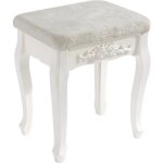 Woltu tabouret de coiffeuse style baroque vintage rembourr chaise de maquillage blanc crme