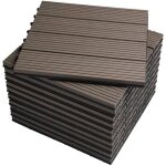 Woltu wpc carrelage de sol 30x30cmrev�tement de sol pour ext�rieur en composite bois - plastiquecaf�(22 ...