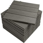Woltu wpc carrelage de sol 30x30cmrev�tement de sol pour ext�rieur en composite bois - plastiquegris ...
