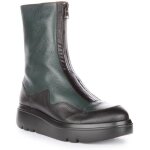 Wonders livia bottines à plateforme en cuir avec fermeture éclair sur le devant pour femmes en vert foncé ... Wonders livia bottines à plateforme en cuir avec fermeture éclair sur le devant pour femmes en vert foncé ...