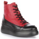 Wonders maya bottines compensées en cuir à lacets et à fermeture latérale pour femmes en rouge noir (rouge ... Wonders maya bottines compensées en cuir à lacets et à fermeture latérale pour femmes en rouge noir (rouge ...