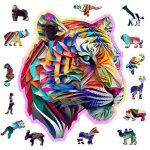 Wooden city puzzle: colorful tiger 150 / 15 en bois 8 +