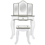 Coiffeuse - woomax - fille - bois - 1 tiroir - miroir inclus - gris