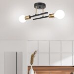 Wottes lot de 2 plafonnier vintage industrielle - e27 2 têtes métal applique murale luminaire intérieur ... Wottes lot de 2 plafonnier vintage industrielle - e27 2 têtes métal applique murale luminaire intérieur ...
