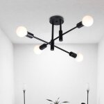 Wottes rtro lampe plafonnier luminiare vintage industrielle 4 spot lustre eclairage pour salle  manger ...
