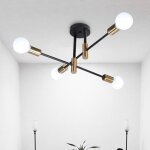 Wottes rtro lampe plafonnier luminiare vintage industrielle 4 spot lustre eclairage pour salle  manger ...