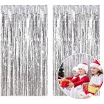 Wovte 2 pcs rideaux  franges en clinquant mtallique rideau de toile de fond scintillant  franges pour ...