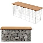 Wpc banc du jardin gabion marron clair (teck) Wpc banc du jardin gabion marron clair (teck)