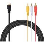 Xcsource 1. 5m hdmi vers 3 rca cble convertisseur hdmi mle vers 3rca audio video cble adaptateur pour ...