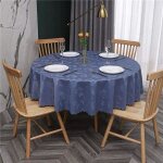 Xingfu - nappe ronde pvc anti taches �tanche table � manger nappes bleu fleur - 120cm