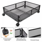 Rangement sous lit - xjing - boîte de rangement noir - fer - support de rangement avec roulettes - 60 ... Rangement sous lit - xjing - boîte de rangement noir - fer - support de rangement avec roulettes - 60 ...