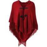 Xjydncg - magnifique cape poncho ouvert pour femme avec boutons en corne lgant encolure en v et ourlet ...