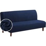 Xjydncg housse de canap� sans bras extensible 180 - 210cm housse de clic clac jacquard blanc 3 places ...