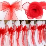 Xjydncg lot 25pcs rubans en organza - dco housse de chaise n?uds rubans - dco mariage anniversaire ...