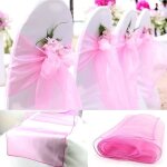 Xjydncg lot 50 noeuds de chaise organza baptme dcor fte anniversaire mariage nuptiale - fuchsia