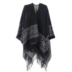 Xjydncg poncho femme echarpe hiver chaude cachemire ponchos et capes femme chale chaude echarpe pull ...