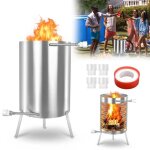 Xmtech 1 pi�ce chauffage de piscine baril de feu acier inoxydable chauffe - piscine au bois pour piscine ...