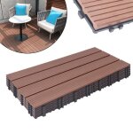 Xmtech 12 pi�ces dalles de jardin 30x60cm dalles de terrasse wpc rev�tement de sol ext�rieur terrasse ...