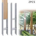 Support de poteau - xmtech - ancre h - 91mm - acier galvanis - 2 pices