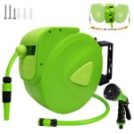 D�vidoir - xmtech - 30m - enrouleur automatique - support mural rotatif - 9 fonctions de pulv�risation ...
