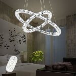 Xmtech 48w led cristal design plafonnier led pendentif lampe suspension lustre créatif deux anneaux lustre ... Xmtech 48w led cristal design plafonnier led pendentif lampe suspension lustre créatif deux anneaux lustre ...