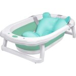 Xmtech baignoire pliable bb pliante volutive 82x50x20cm - oreiller tapis coussin de bain - vert