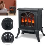 Xmtech chemine lectrique  flamme classique dcorative en cramique. portable. 2 niveaux 750w / 1500w. ...