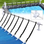 Xmtech enrouleur de piscine mobile avec 8 sangles de fixation enrouleur de b�che � bulles r�glable de ...