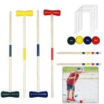 Jeu de croquet - xmtech - modle en bois - 2  4 joueurs - multicolore - pour enfants et adultes