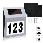 Xmtech numéro de maison solaire led en acier inoxydable lampe de numéro de maison éclairée avec 2 led ... Xmtech numéro de maison solaire led en acier inoxydable lampe de numéro de maison éclairée avec 2 led ...