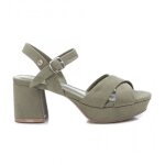 Xti - sandales � talon - kaki - kaki - 36 - chaussures femme