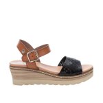 Xti - sandales  talon - marron et noire - noir - 40 - chaussures femme