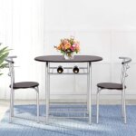 Ensemble table et chaises - xuanyu - rectangulaire - 1 table et 2 chaises - métal et mdf - noir et argent ... Ensemble table et chaises - xuanyu - rectangulaire - 1 table et 2 chaises - métal et mdf - noir et argent ...