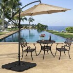 Yaheetech lot de 4 dalles carr�es de parasol lestage pieds base pour parasol d�port� avec poign�e 50 ...