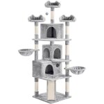 Arbre à chat géant multiniveau - yaheetech - gris clair - 3 perchoirs - 2 paniers - 3 niches Arbre à chat géant multiniveau - yaheetech - gris clair - 3 perchoirs - 2 paniers - 3 niches