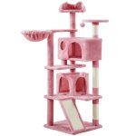 Yaheetech arbre  chat multiniveau tour pour chat avec cachettes panier perchoirs rampe poteaux en sisal ...
