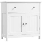 Yaheetech armoire de salle de bain meuble sous lavabo avec tiroir et 2 portes meuble de rangement 60 ...