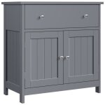 Yaheetech armoire de salle de bain meuble sous lavabo sous vasque avec 1 tiroir et 2 portes 60  30  ...