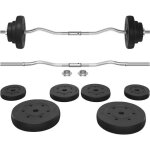 Yaheetech barre de curl avec disques dhaltres en fonte barre dhaltre de 20 kg ensemble dhaltres noir ...