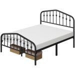 Yaheetech cadre de lit en métal avec tête de lit déco effet couronne 140x200cm lit moderne avec sommier ... Yaheetech cadre de lit en métal avec tête de lit déco effet couronne 140x200cm lit moderne avec sommier ...