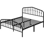 160 x 200cm cadre de lit simple en métal - 2 personnes yaheetech - assemblage simple - noir 160 x 200cm cadre de lit simple en métal - 2 personnes yaheetech - assemblage simple - noir