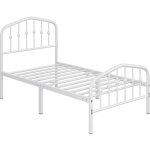 Yaheetech cadre de lit en m�tal avec t�te de lit d�co effet couronne 90x200cm lit moderne avec sommier ...