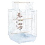 Cage pour oiseaux - yaheetech - 40 x 40 x 58 cm - pour canari perruche calopsitte mandarin blanc Cage pour oiseaux - yaheetech - 40 x 40 x 58 cm - pour canari perruche calopsitte mandarin blanc