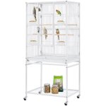 Yaheetech cage - volire oiseaux avec dtable  roulettes cage pour perroquet gris 618cm l x 43cm l x ...
