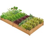 Yaheetech carr� potager sur�lev� bac potager bois bac � fleurs l�gumes plantes ext�rieur - int�rieur ...
