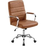Yaheetech chaise de bureau erconomique fauteuil de bureau similicuir hauteur r�glable inclinable brun ...