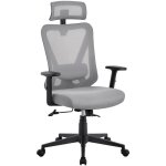 Yaheetech chaise bureau ergonomique fauteuil de bureau en maille support lombaire charge 136 kg gris ...