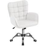 Yaheetech chaise de bureau ergonomique hauteur r�glable fauteuil de bureau en similicuir avec accoudoirs ...